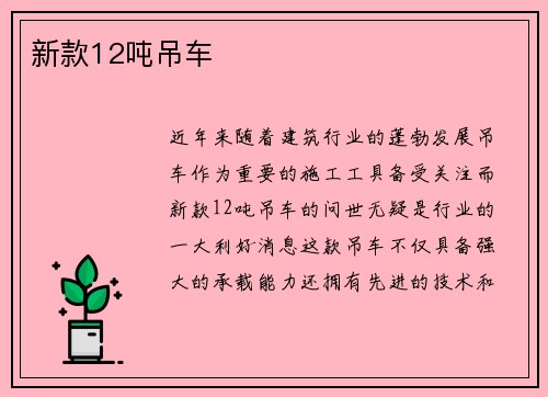 新款12吨吊车