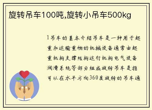 旋转吊车100吨,旋转小吊车500kg